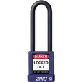Zing ZING RecycLock Safety Padlock, Keyed Alike, 3" Shackle, 1-3/4" Body, Purple, 7057 7057
